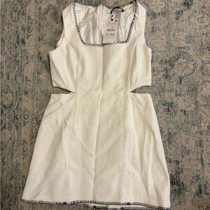 Zara White Textured Mini Dress